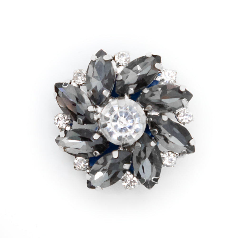 Italian Silver, Gunmetal and Crystal Rhinestone Button - 40L/25.5mm - Joann Fabrics
