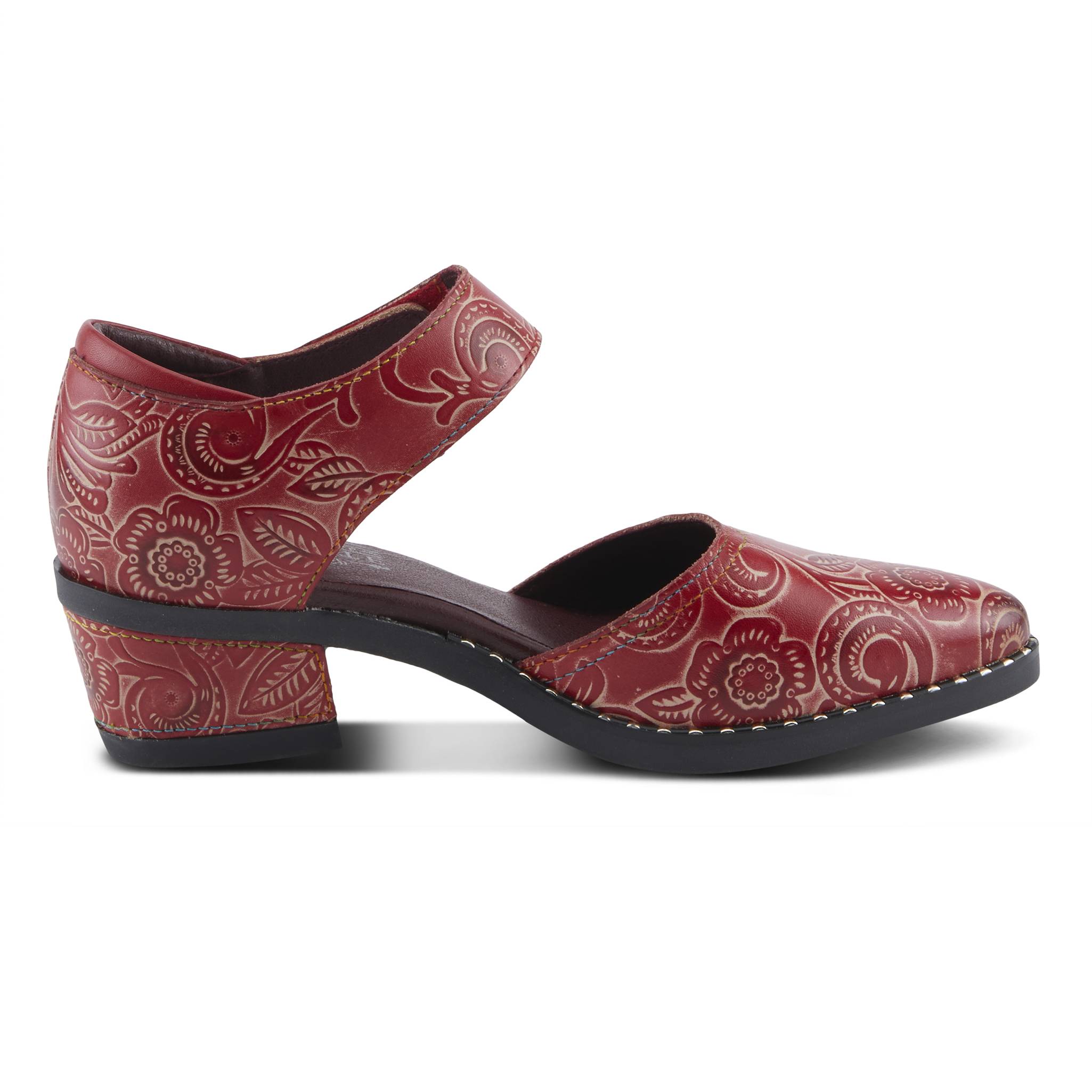 L'Artiste by Spring Step® Handpainted Embossed Floral Leather Shoes - Northstyle Catalog