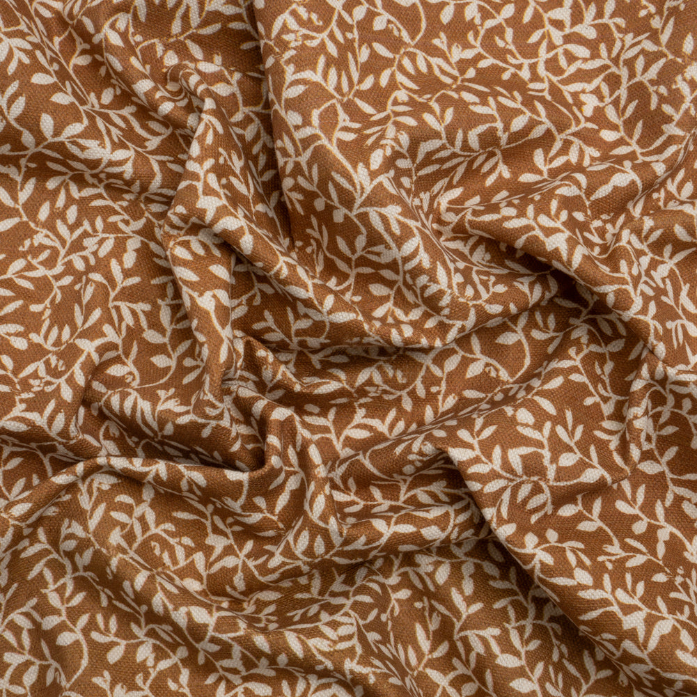 Brushed Cotton and Linen Canvas - Spice Little Vines - British Imported - Joann Fabrics