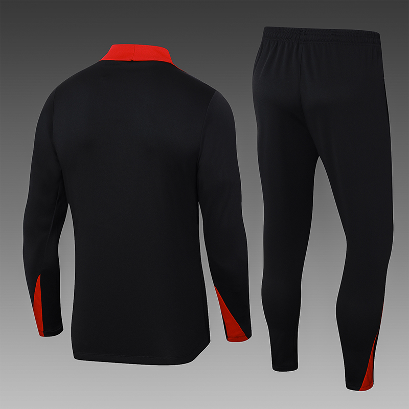 2024/2025 Psg Paris Saint-Germain Half-Pull Training Suit Black Set