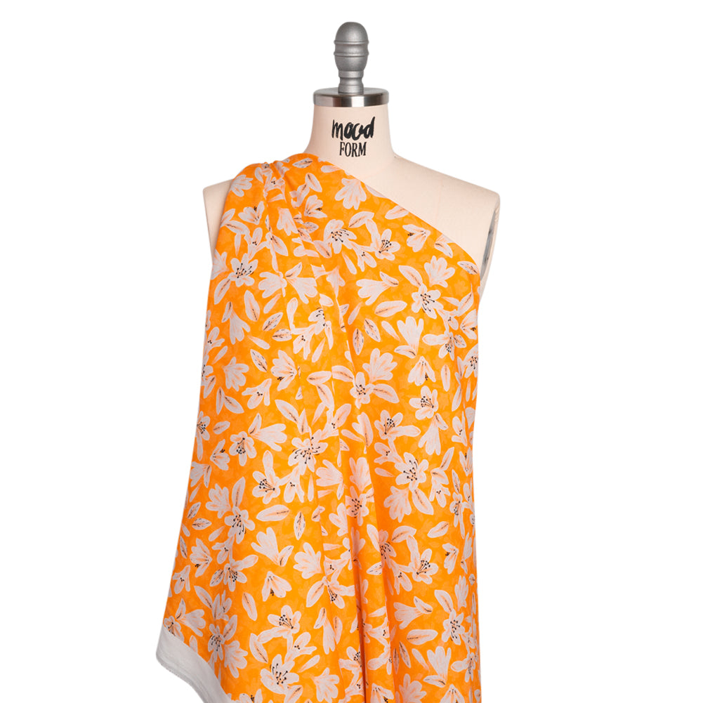 Linen-Rayon Woven - Yellow Floral - Daybreak Bloom Print - Mood Exclusive Chariot Collection - Joann Fabrics