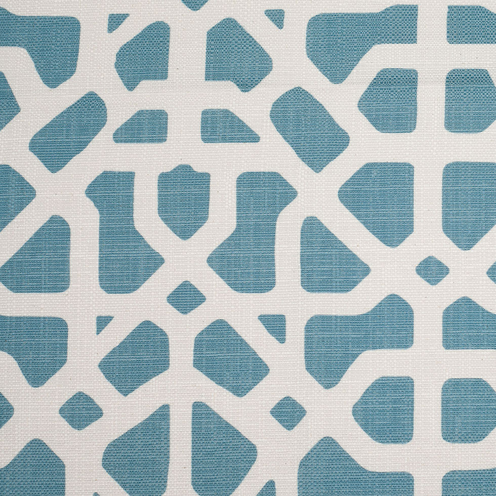 Spanish Blue/White Geometric Poly/Cotton Canvas - Joann Fabrics