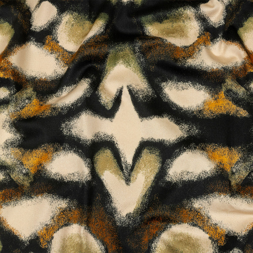 Stretch Cotton Sateen - Black and Beige Abstract - From the Earth Print - Mood Exclusive Rockland Collection - Joann Fabrics