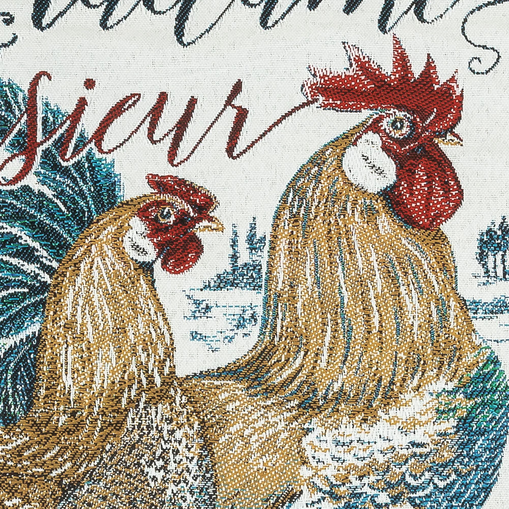 French Bleu Madame and Monsieur Oversized Square Patch - 18.875