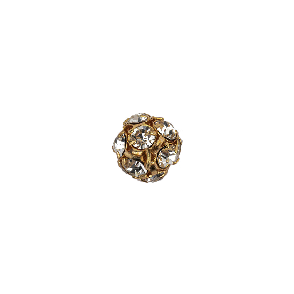 Vintage Swarovski Crystal Rhinestones and Gold Metal Shank Back Ball Button - 16L/10mm - Joann Fabrics