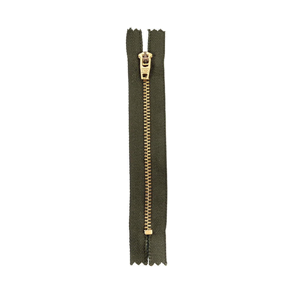 YKK Forest Night Metal Closed Bottom Zipper with Gold Teeth - 5
