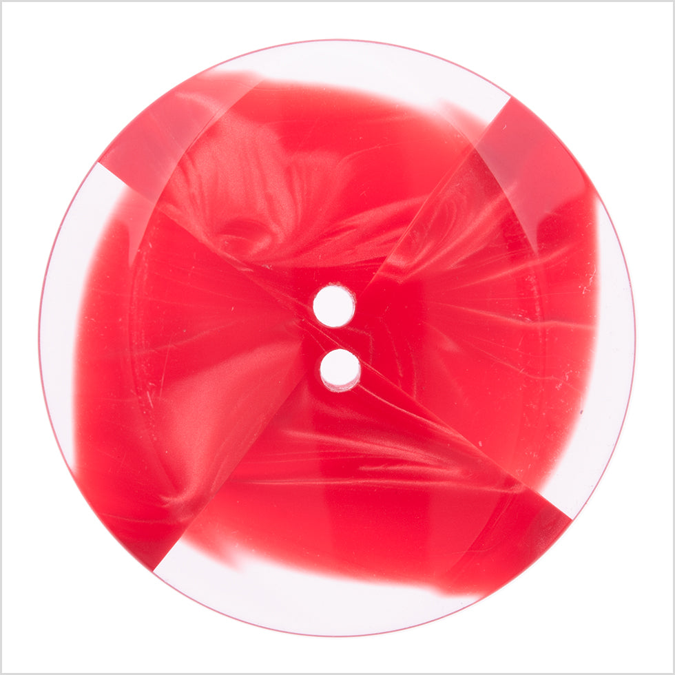 Italian Red Abstract Semi-Clear 2-Hole Plastic Button - 54L/34mm - Joann Fabrics
