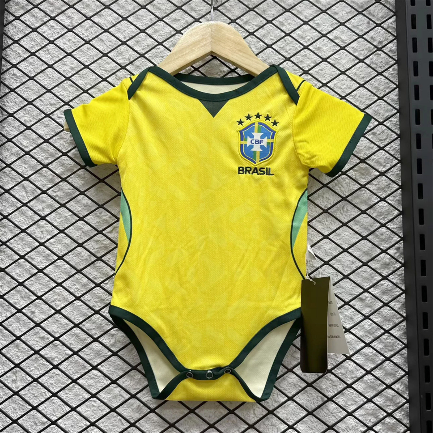Brazil 2026 Home Baby Crawling Suit - UnitedFutballJersey