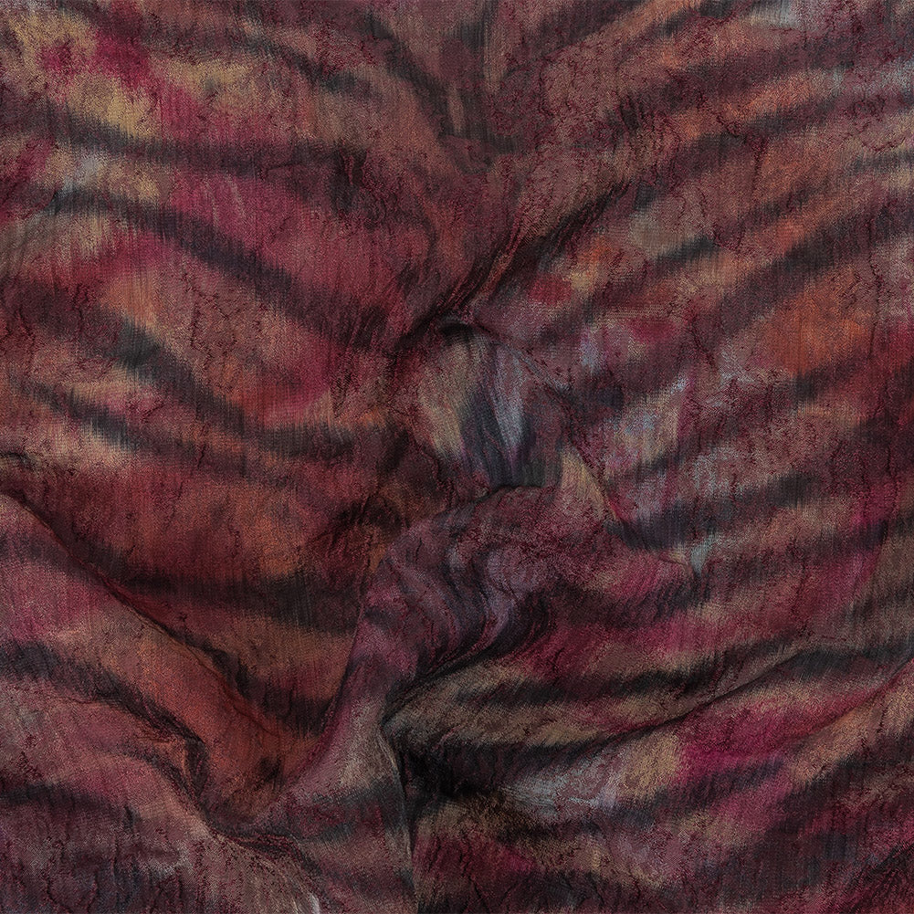Italian Tiger Stripes Red Textured Brocade - Joann Fabrics