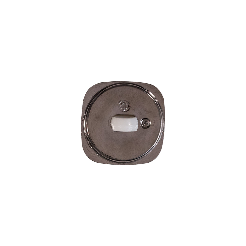 Italian White and Gunmetal 2-Piece Plastic Button - 22L/14mm - Joann Fabrics