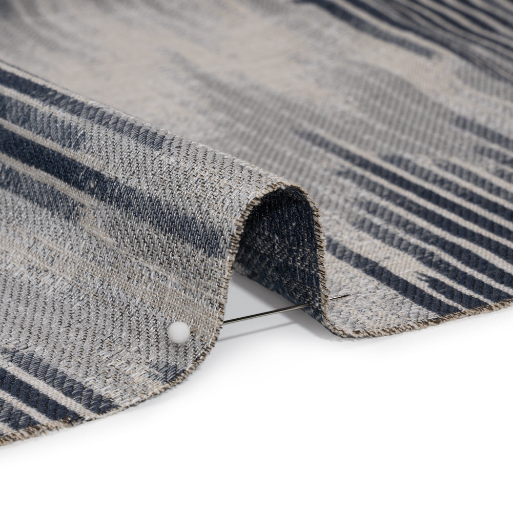 Drapery Jacquard - Ink Ikat Stripes - British Imported - Joann Fabrics