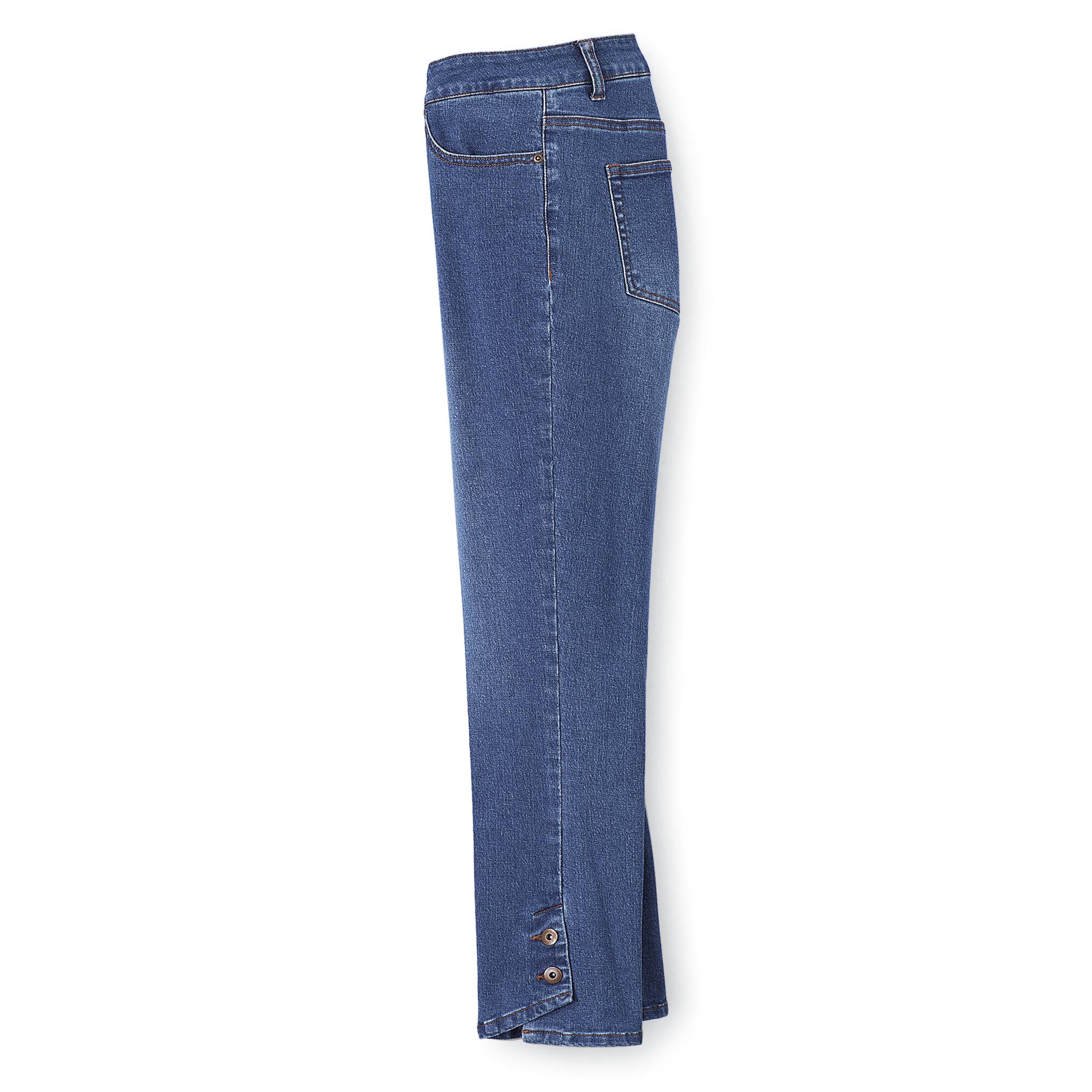 Slim-Sation Button Hem Cropped Jeans - Northstyle Catalog