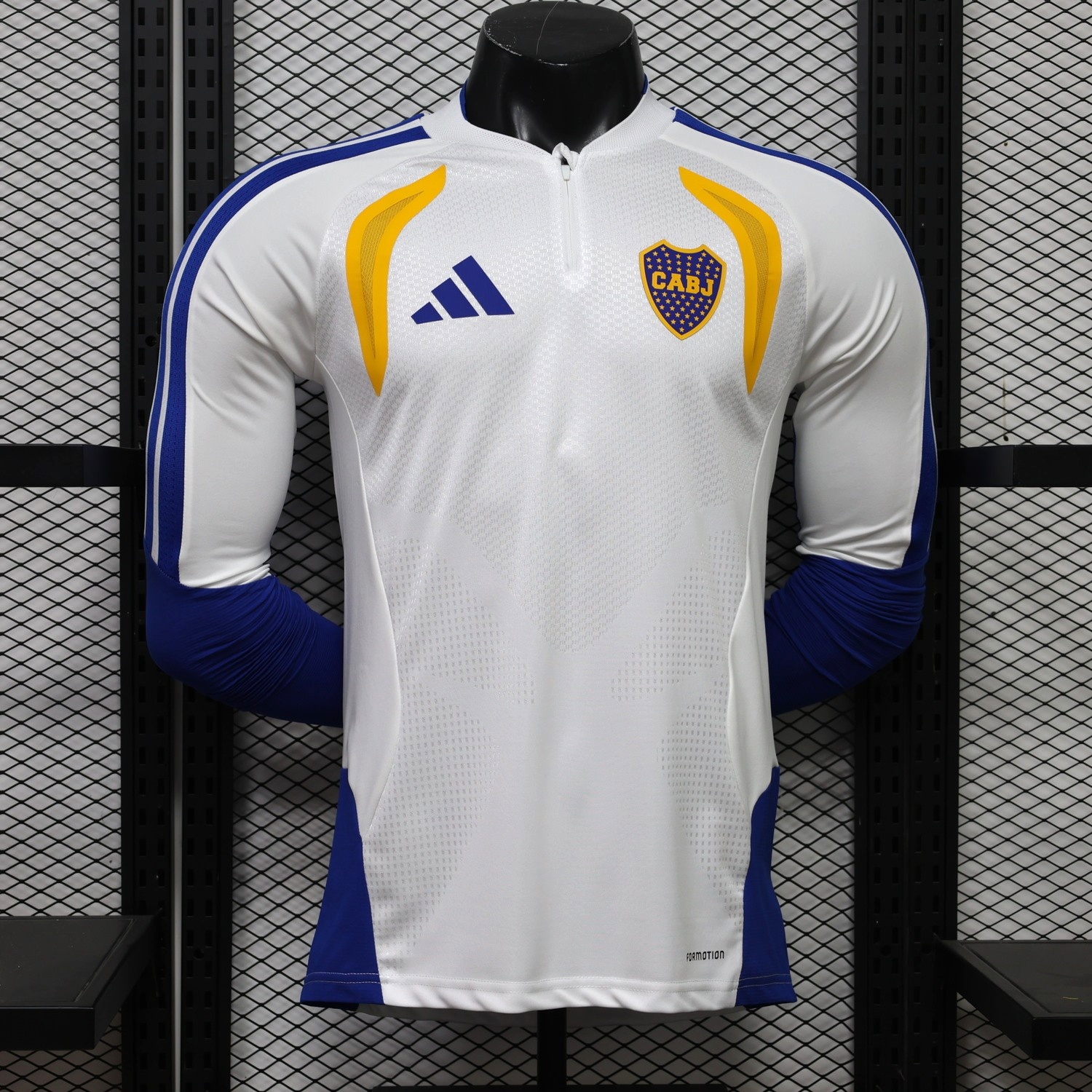 Boca Juniors 26-27 White Blue Long Sleeves Training Jersey - Player Version - UnitedFutballJersey