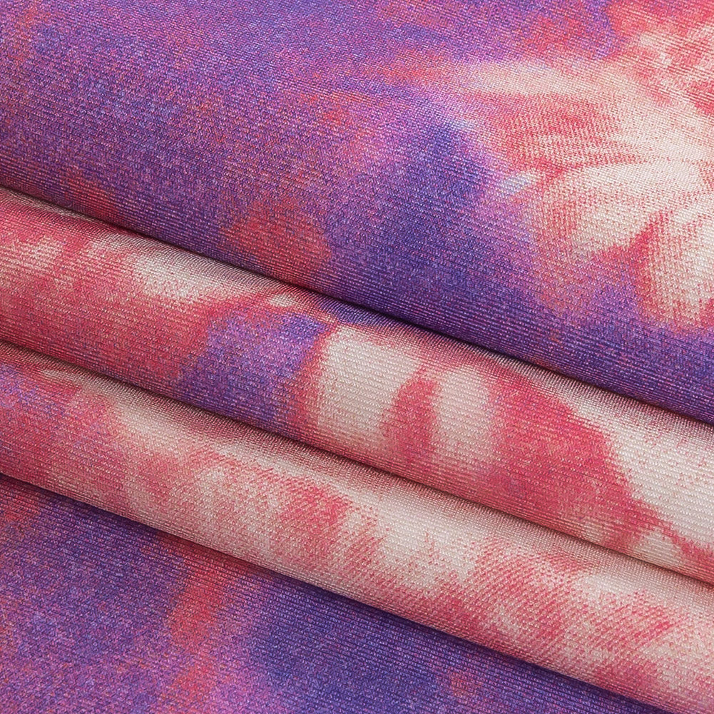 Pink and Purple Tie Dye Caye UV Protective Compression Swimwear Tricot with Aloe Vera Microcapsules - Joann Fabrics