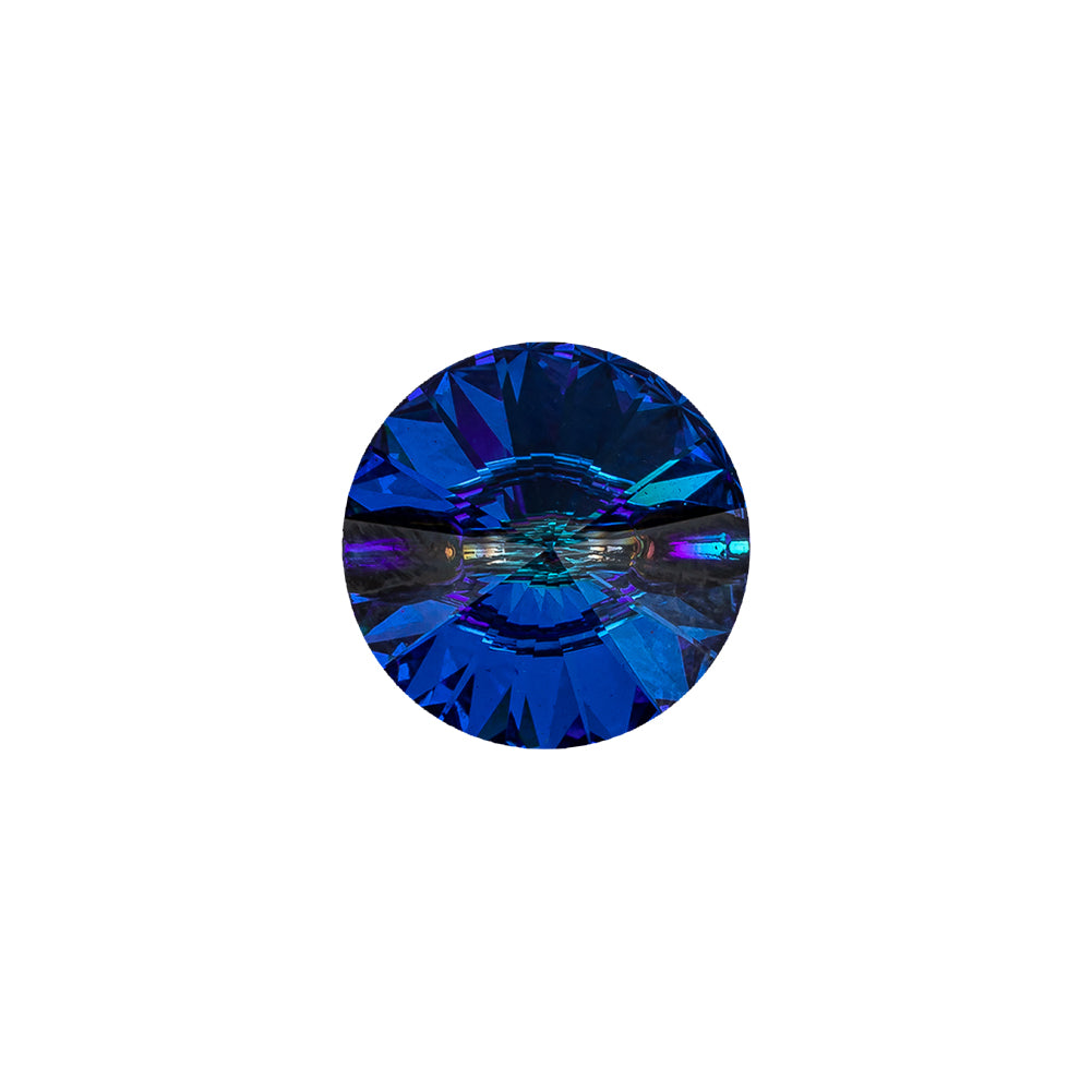 Vintage Swarovski Bermuda Blue and Gunmetal Unfoiled Self Back Button - 22L/14mm - Joann Fabrics