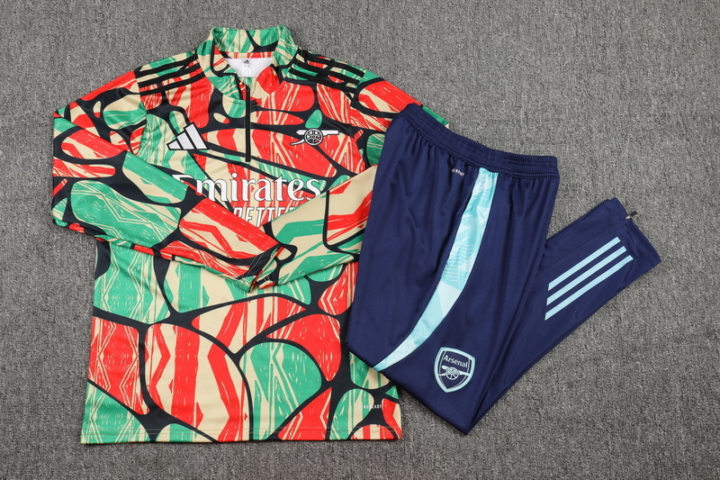 2024/2025 Arsenal Half-Pull Training Suit Graffiti Football Shirt 1:1 Thai Quality Set