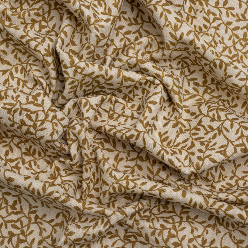 Brushed Cotton and Linen Canvas - Cider Little Vines - British Imported - Joann Fabrics