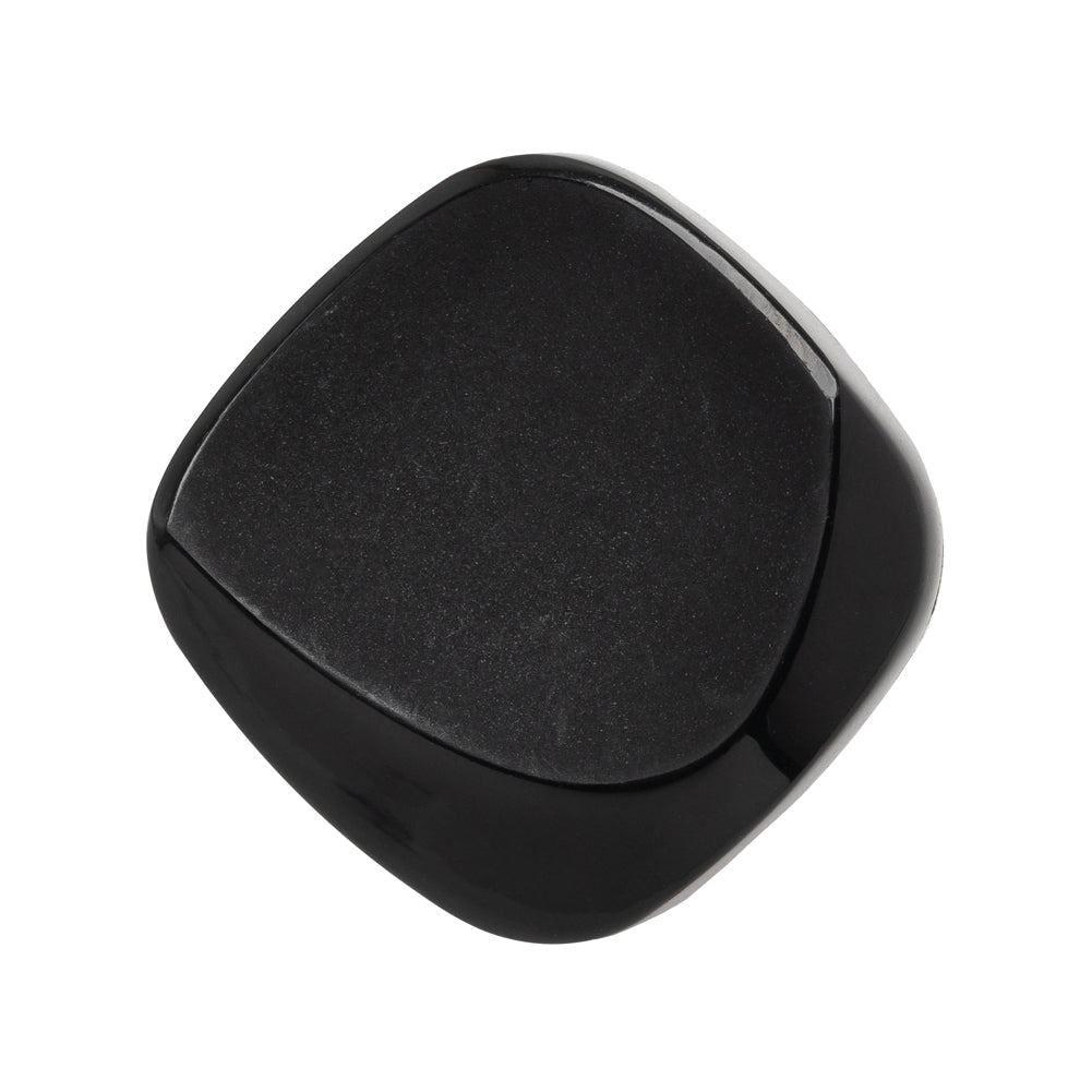 Square Plastic Shank Back Button - Black Partial Matte Abstract - 44L/28mm - Joann Fabrics