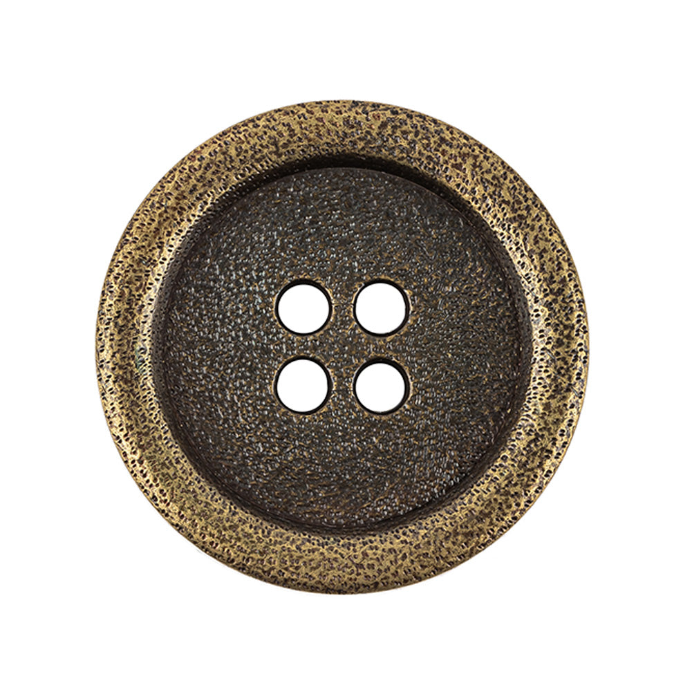Italian Golden Bronze Shallow Plate 4-Hole Metal Look Coat Button - 44L/28mm - Joann Fabrics