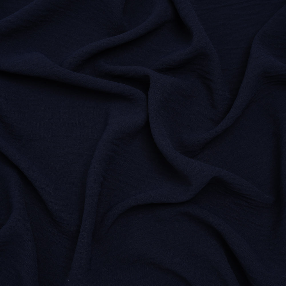 Crinkled Polyester Crepe - True Navy - Designer Deadstock - Joann Fabrics