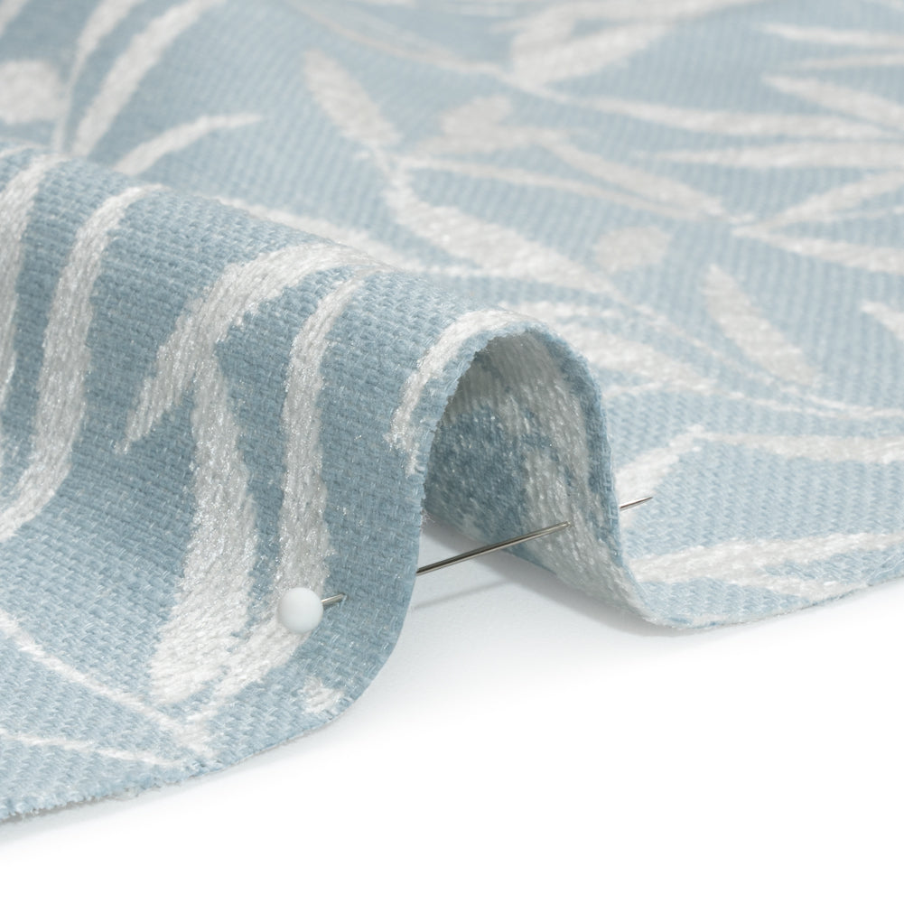 Chenille Drapery Jacquard - Pale Seaspray Willow Leaves - British Imported - Joann Fabrics