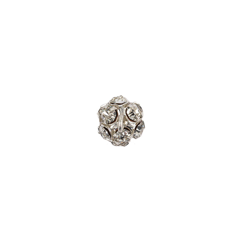 Vintage Swarovski Crystal Rhinestones and Silver Metal Shank Back Ball Button - 13L/8mm - Joann Fabrics
