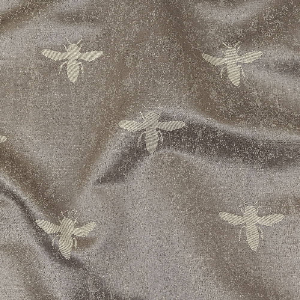 Slubbed Drapery Jacquard - Silver Buzzing Bees - British Imported - Joann Fabrics