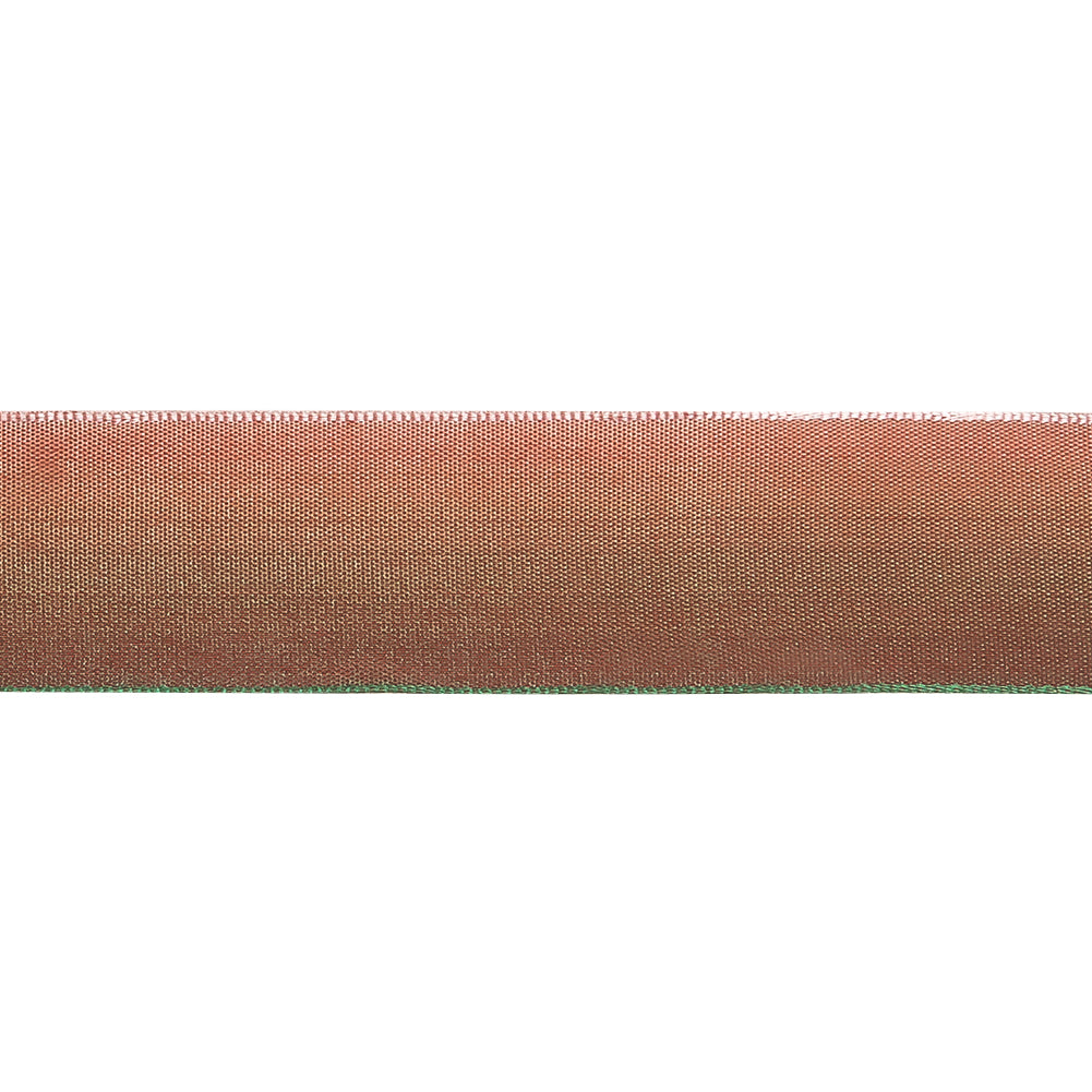 Desert Sand and Green Ombre Wire Edged Ribbon - 0.875