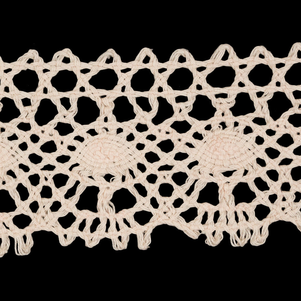 Pale Peach Scalloped Classic Crochet Lace Trim - 2