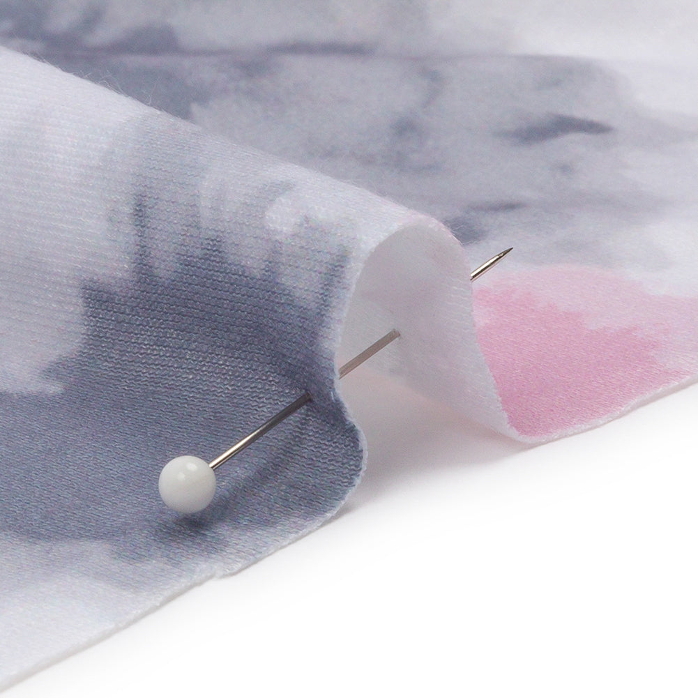 Pink, Gray and Blue Tie Dye Recycled Polyester Interlock Knit - Joann Fabrics