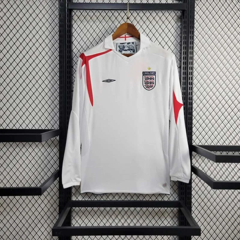 2006 Retro England Home Jersey Long Sleeve
