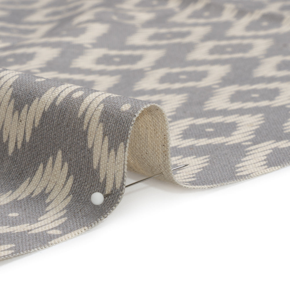 Cotton and Linen Canvas Print - Smoke Diamonds and Dots - British Imported - Joann Fabrics