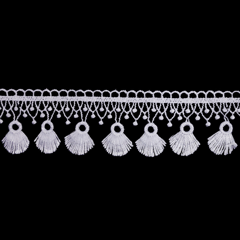 Famous NYC Designer Brilliant White Fan Fringe Venise Lace Trim - 2.125 - Joann Fabrics