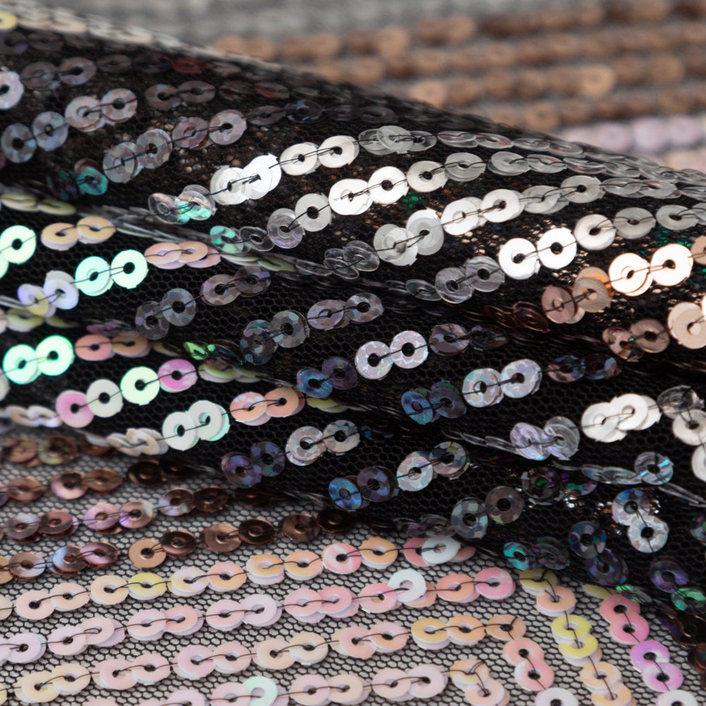 Iridescent Pink, Black, Rose Gold and Silver Zig Zag Baby Sequins - Joann Fabrics