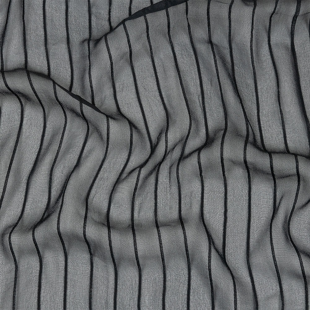 Famous Australian Designer Black Beauty Pintucked Silk Chiffon - Joann Fabrics