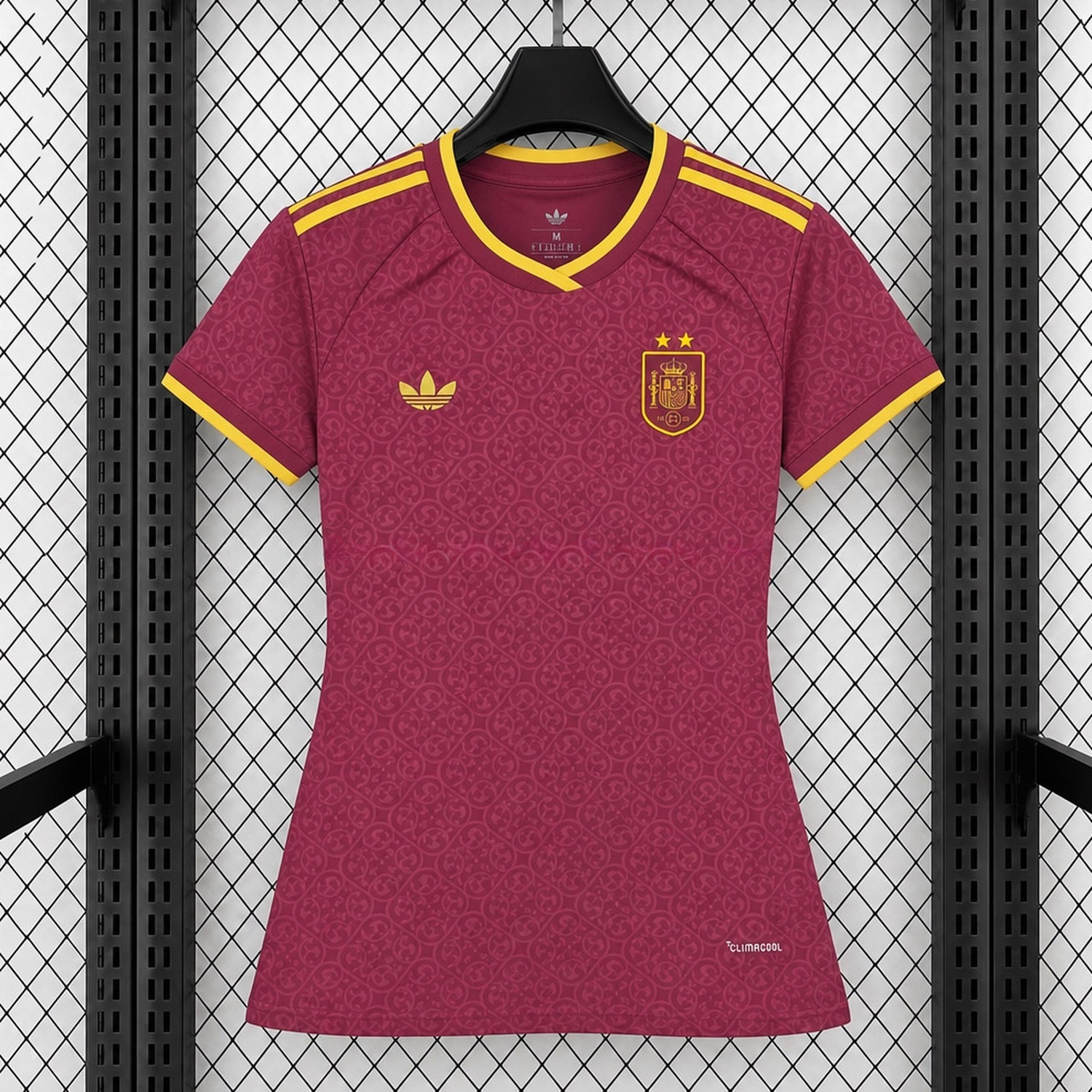 【Two-Crown Star】Women's Spain 2026 Trefoil Maroon Jersey - Fans Version - UnitedFutballJersey