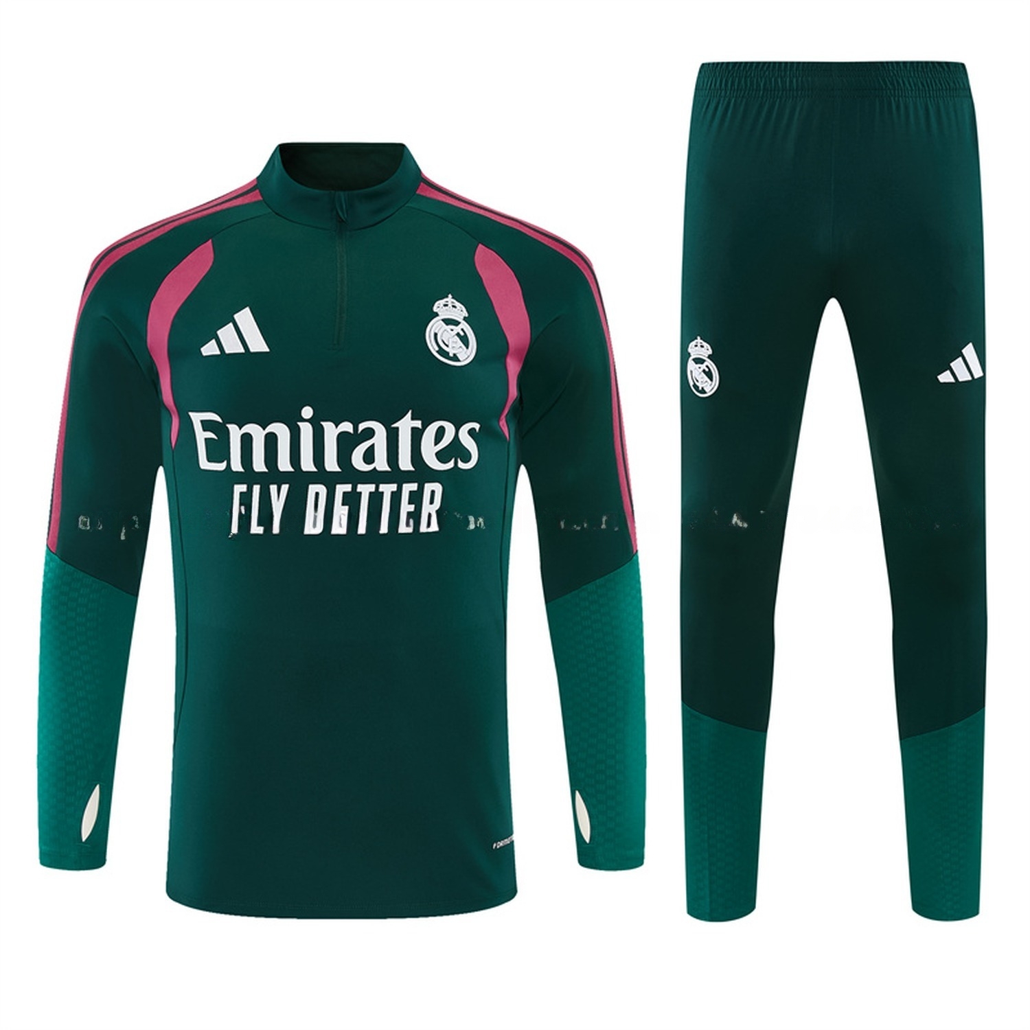 Real Madrid 26-27 Long Sleeve Training Set - Dark Green Top & Dark Green Pants - UnitedFutballJersey