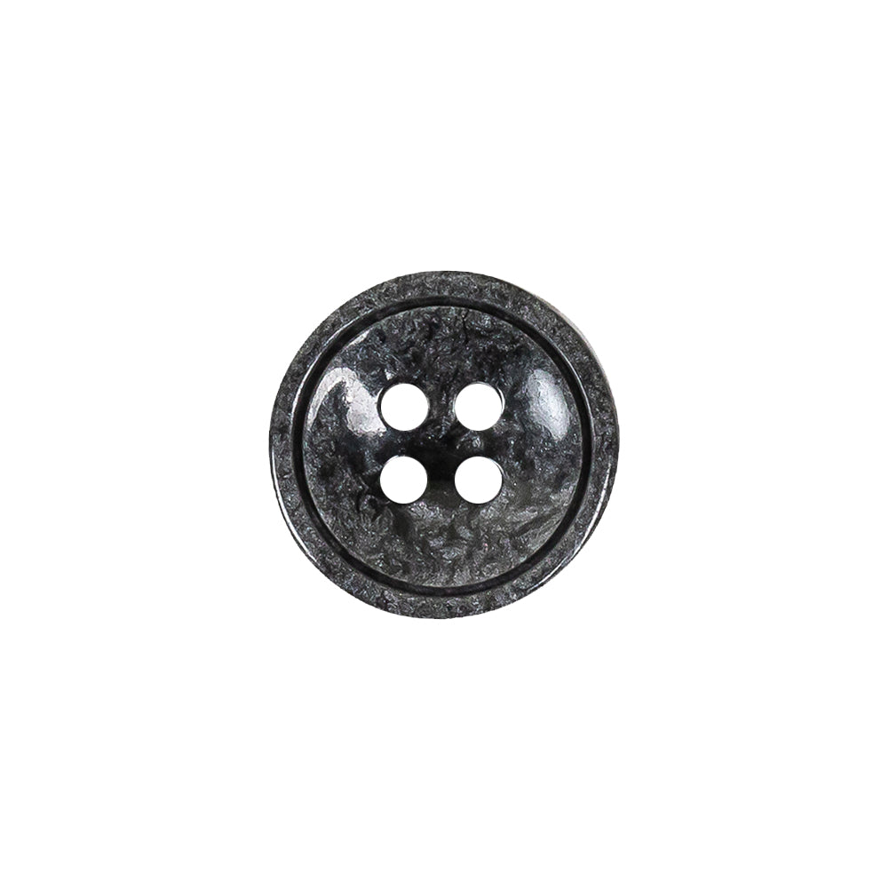 Black and Charcoal Gray Shimmering Swirls 4-Hole Plastic Dish Button - 24L/15mm - Joann Fabrics
