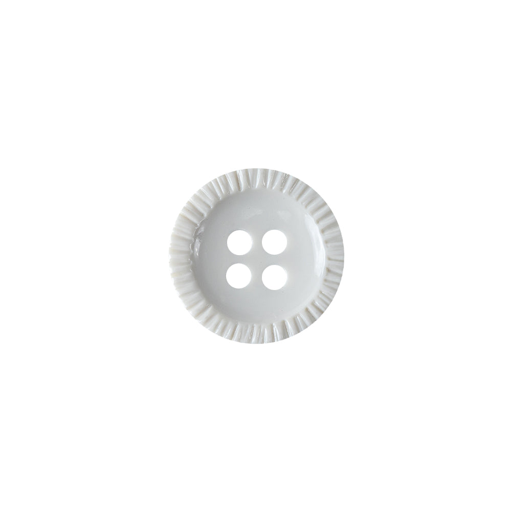 Opaque Lily White Pie-Crust Rim 4-Hole Plastic Shirt Button - 20L/12.5mm - Joann Fabrics