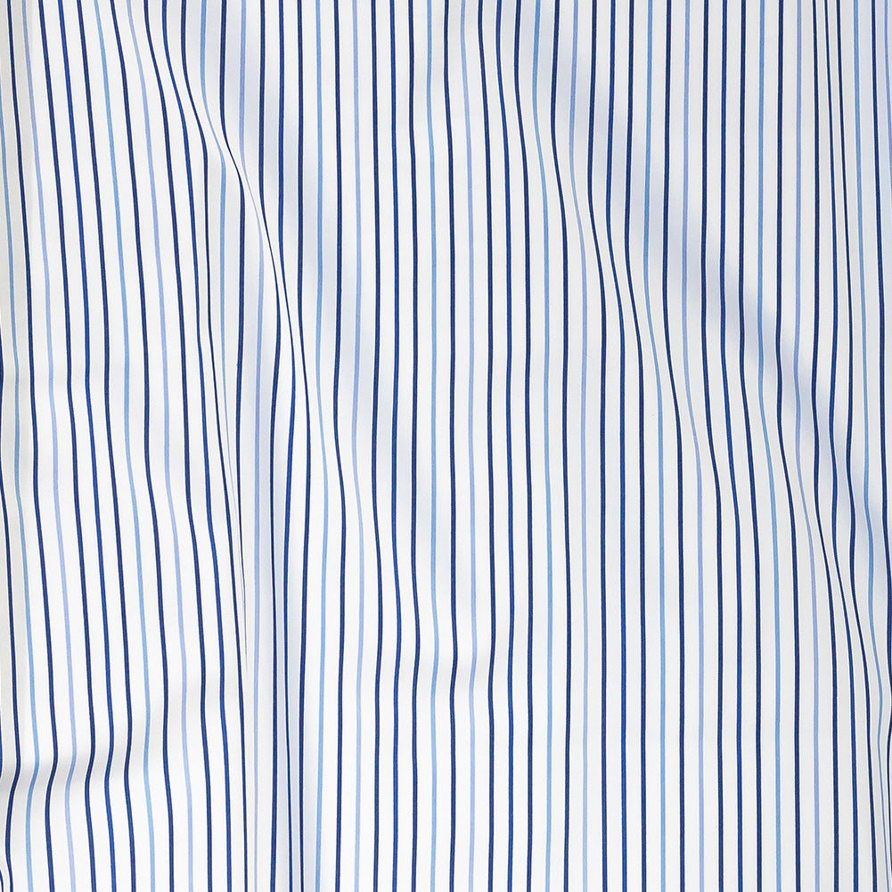 Premium Gradient Blue Pencil Stripes Twill Cotton Shirting - Joann Fabrics
