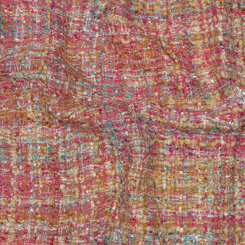 Viscose and Acrylic Chenille Tweed - Almond Buff, Pink and Sea Pine - Newcastle Collection - Joann Fabrics