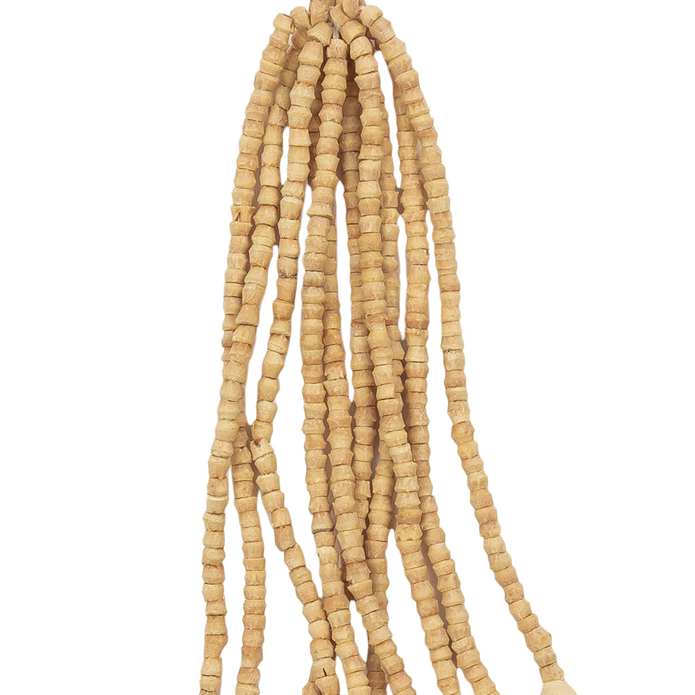 Vintage Natural Wood Beaded Tassel - 3