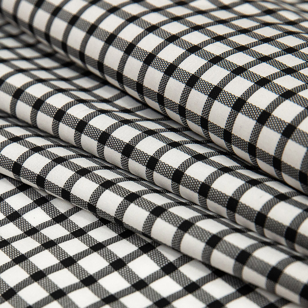 Premium Black and White Patterned Checks Two-Ply Cotton Shirting - Joann Fabrics