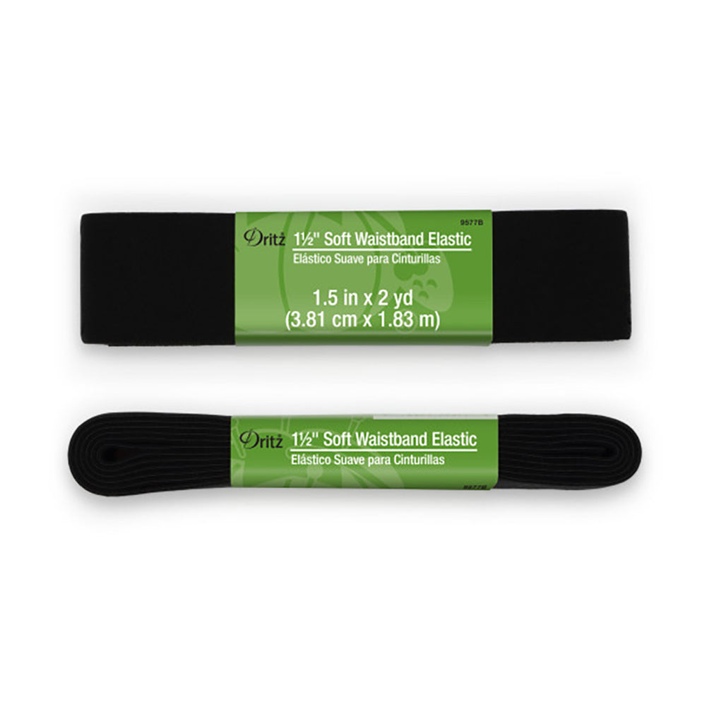 Dritz Soft Waistband Elastic - Black - 1.5