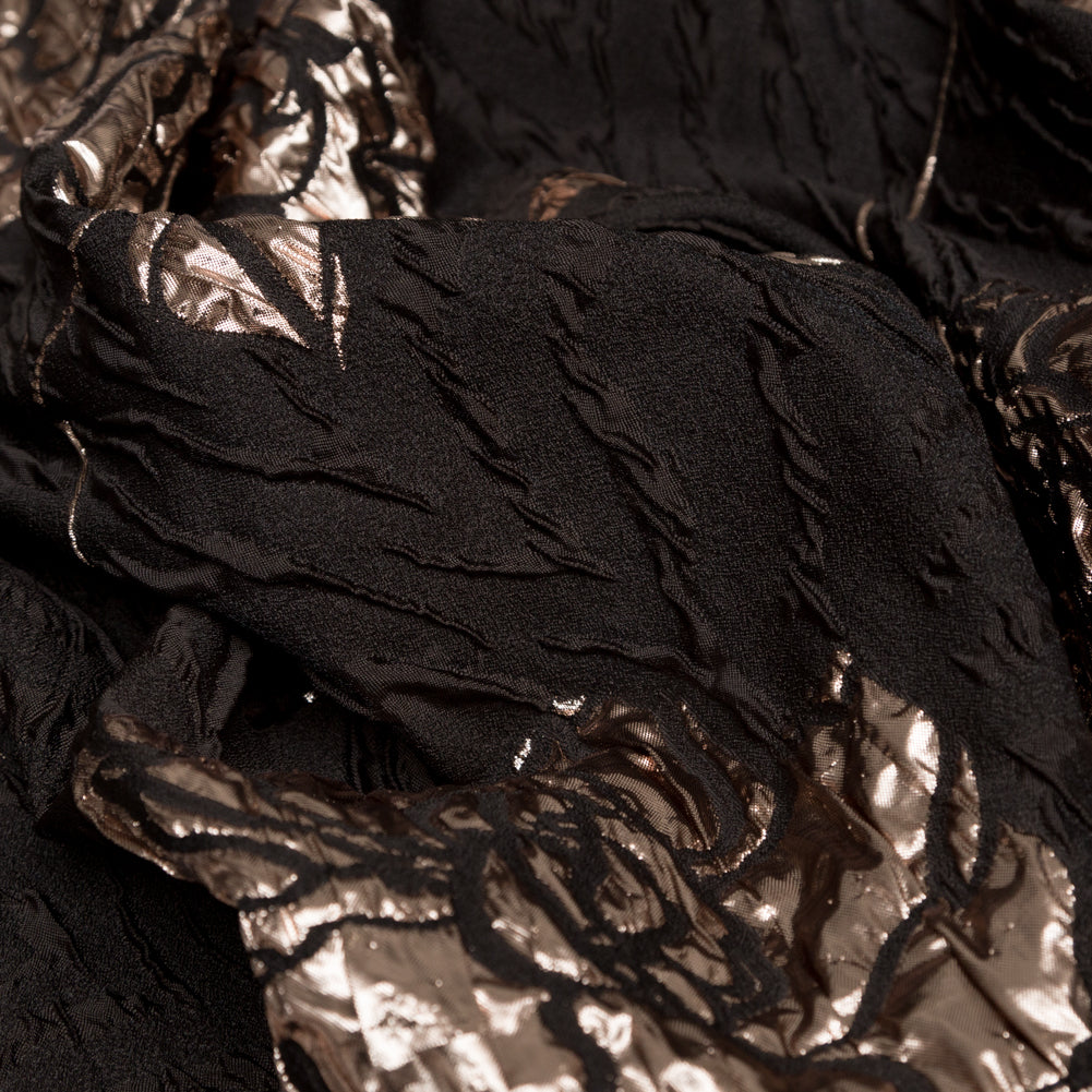Metallic Rose Gold and Black Rosy Luxury Brocade - Joann Fabrics