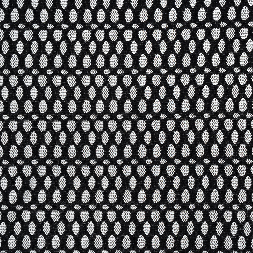 Nylon Raschel Mesh Lace - Black Dotted Stripes - Joann Fabrics