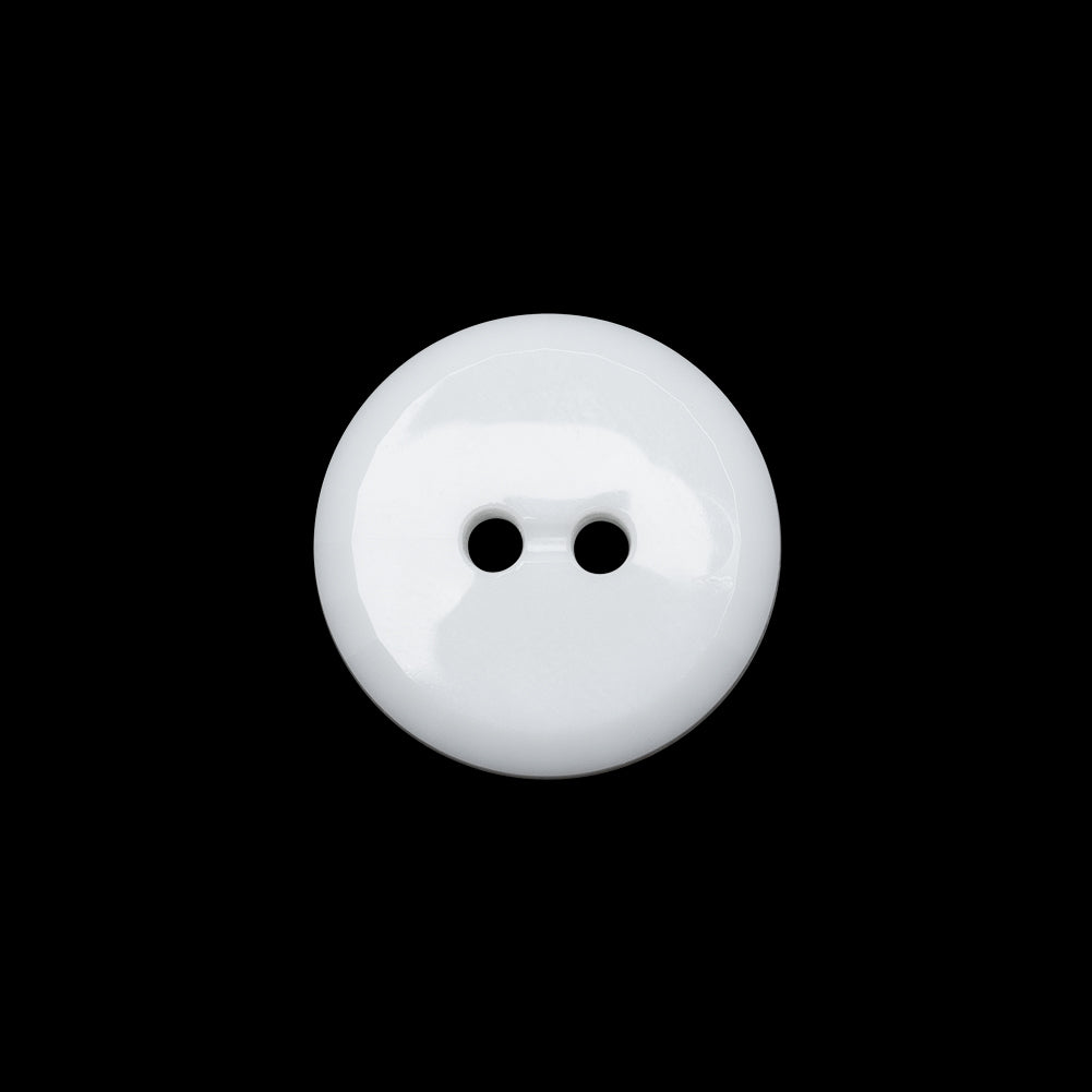 Flat Plastic 2-Hole Button - White Faceted Rim - 28L/18mm - Joann Fabrics
