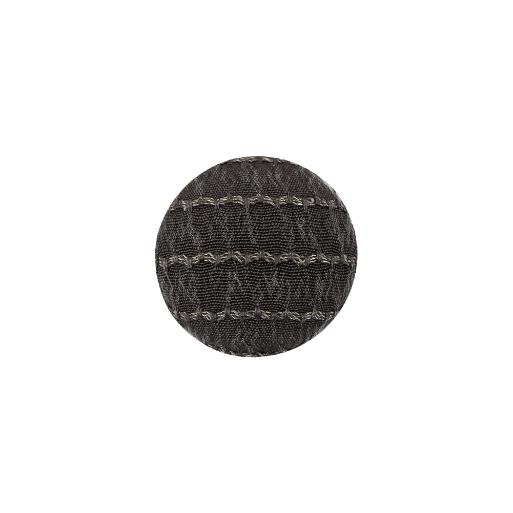 Gray and Chrome Lurex Striated Satin Fabric Covered Silk and Metal Sew On Button - 24L/15mm - Joann Fabrics