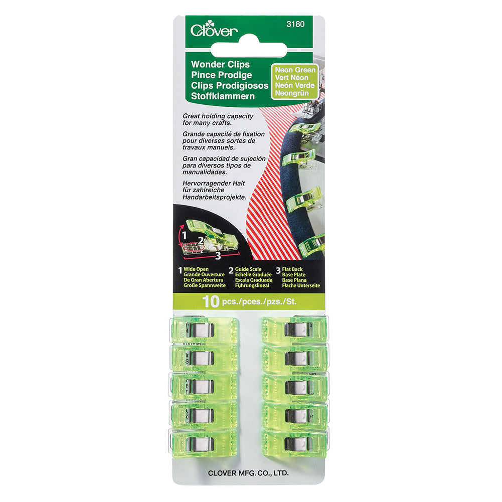 Clover Wonder Clips - Neon Green - 10 pc - Joann Fabrics