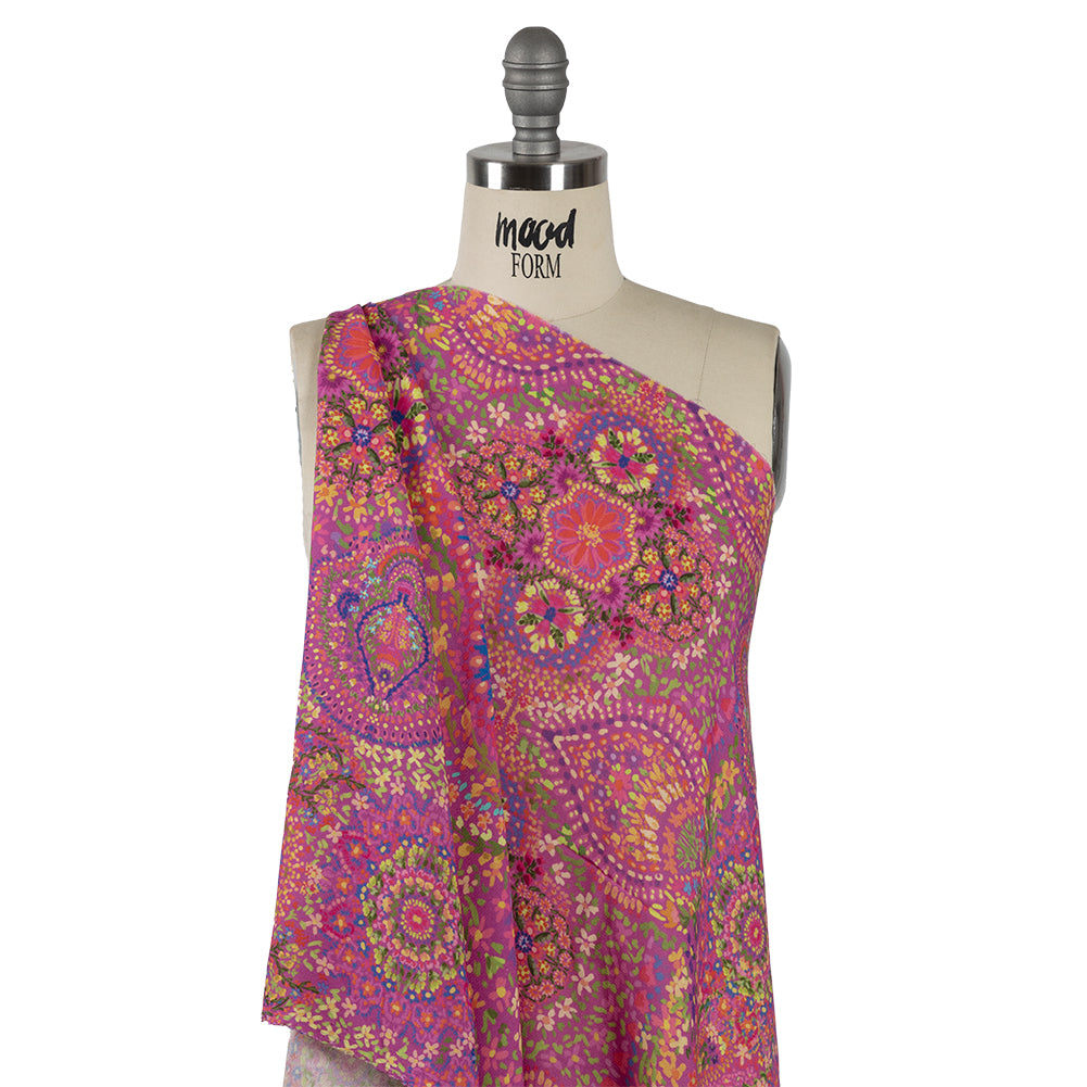 Sustainable Viscose Crepe - Pink Paisley - Amsterdam Market Print - Mood Exclusive Gisele Collection - Joann Fabrics